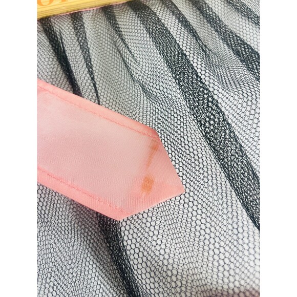 Vintage Black Pink Net Satin Handmade Apron - Picture 5 of 6